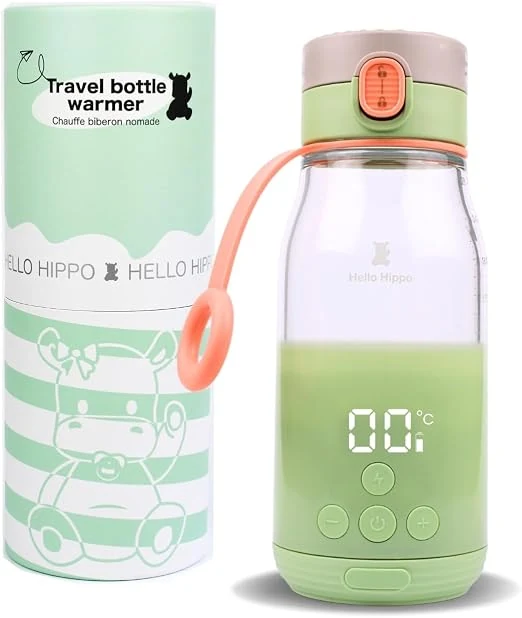 Chauffe-Biberon Nomade 300 ml – Sans Fil, Batterie Rechargeable USB, Voiture – Température Réglable 37-50°C avec Maintien au Chaud – Graduation 30 ml – Idéal pour Lait et Eau en Voyage